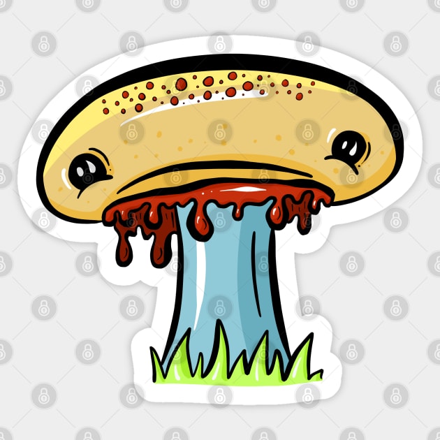 Sad Sad Mushroom Cartoon Sticker by Squeeb Creative